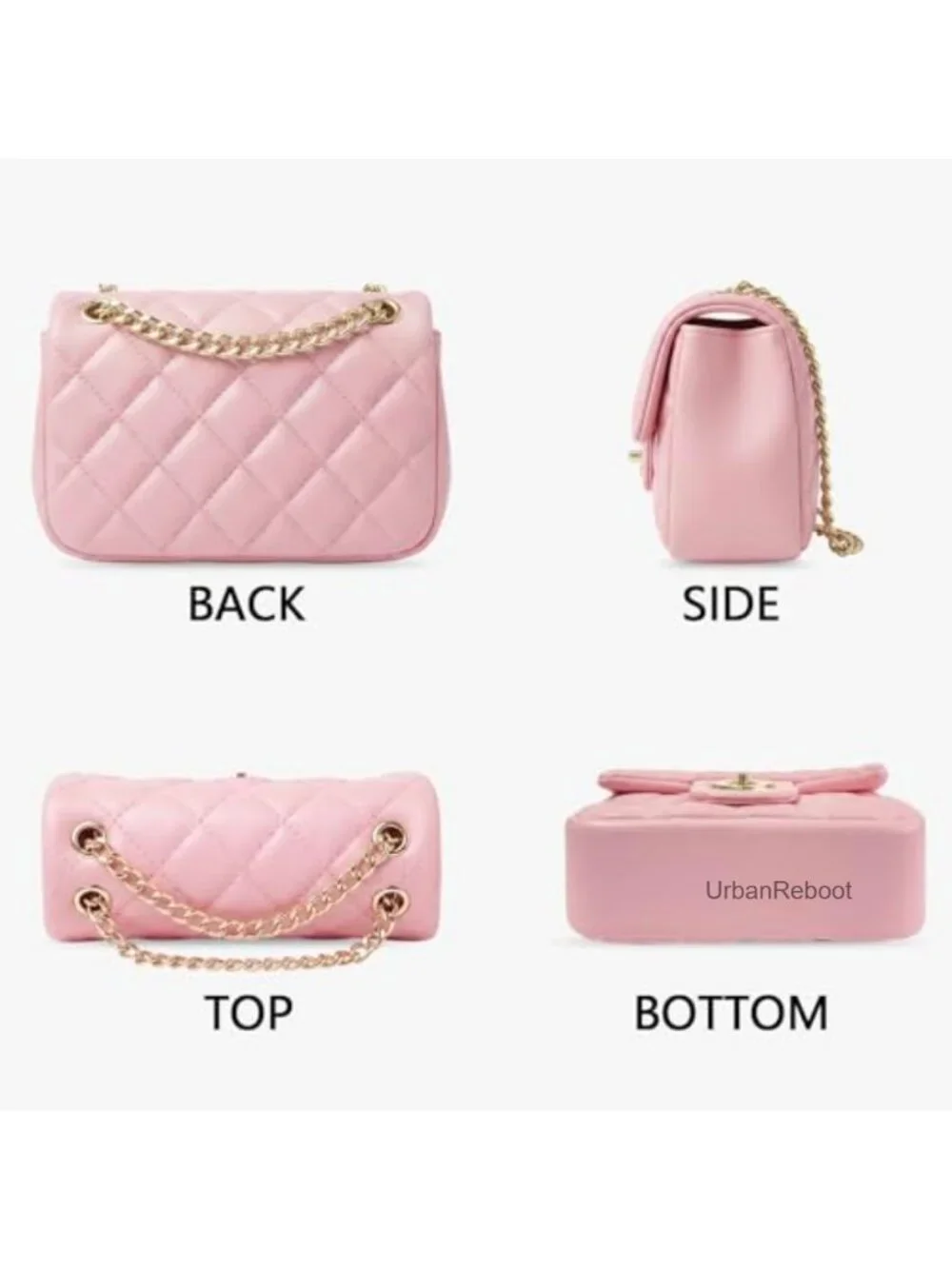 Faux Leather Heart Lock Satchel Crossbody Chain Bag Mini Purse